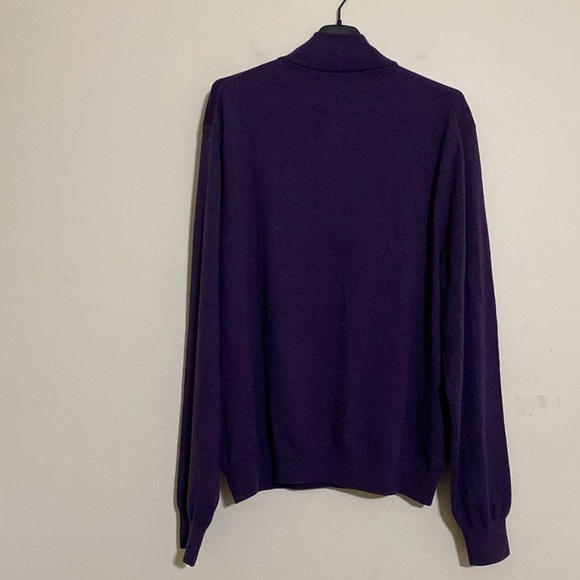 Aristo Men's Deep Purple Zip-Up Sweater pull over XL event soft wool cozy office - Picture 4 of 8